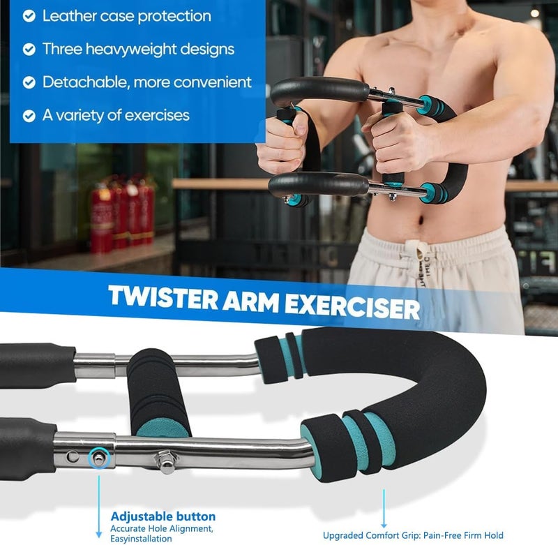 HOTIMO Twister Arm Trainer - Adjustable 60-110lb Resistance with High-Tensile Steel Spring, Portable Arm & Chest Workout Equipment for Forearm, Triceps Strength Training, Home Workout Equipmen for Men&Women - Image 3